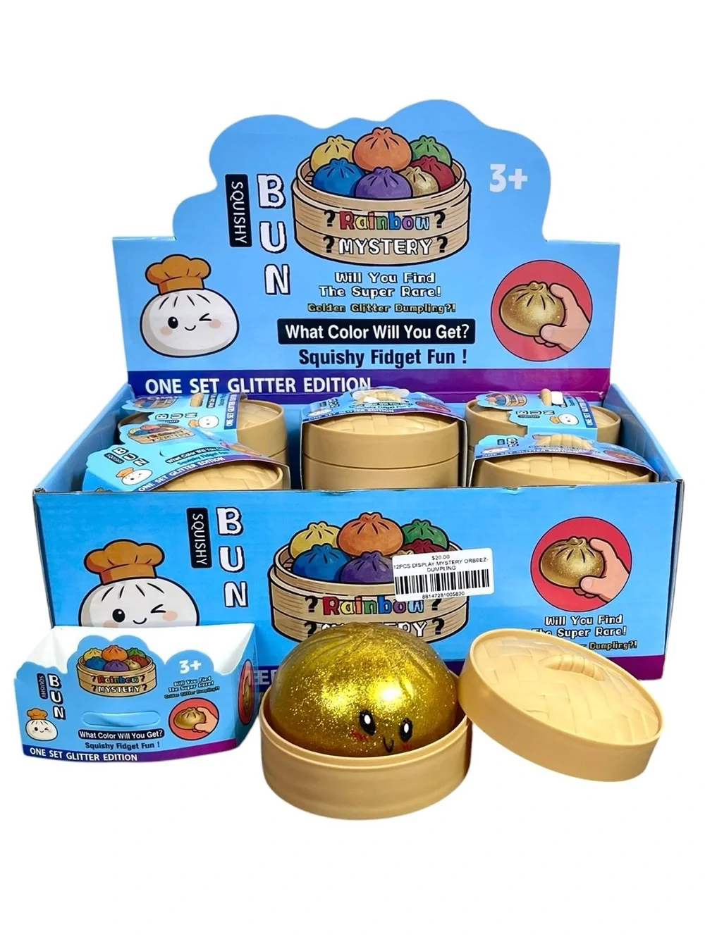 Squishy Bun Rainbow Mystery Glitter Dumpling - Gold